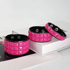 Scene Hot Pink Pyramid-Stud Adjustable Cuff Bracelet