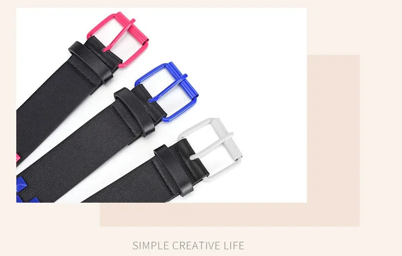 Scene Women's 3.8 cm Studded PU Belt with Metal Buckle