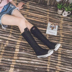 Scene Women's Knee-High Canvas Lace-Up Boots