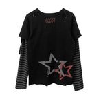 Scene Women's Black Skull Graphic Long-Sleeve T-Shirt