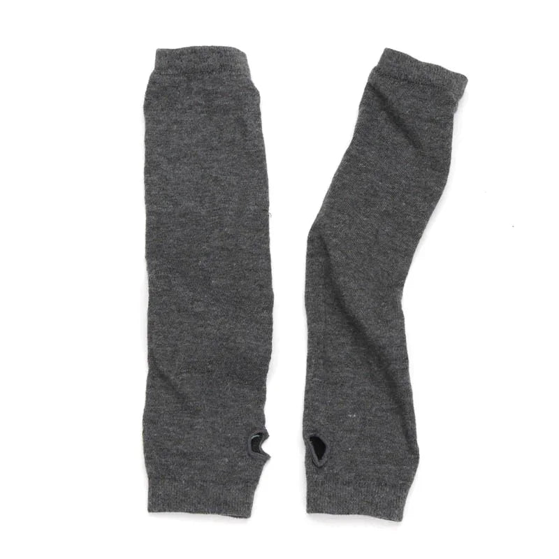 Scene Striped Knit Fingerless Arm Warmers – 32 cm