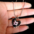 Scene Gothic Heart Pendant Necklace with Silver Chain or Black Cord