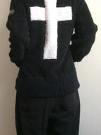 Scene Black Skull & Crossbones Sherpa-Fleece Zip Hoodie Jacket