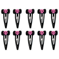 Scene Gothic Pink Skull Bow Hair Clips – Black Snap Barrettes