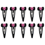 Scene Gothic Pink Skull Bow Hair Clips – Black Snap Barrettes