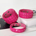Scene Hot Pink Pyramid-Stud Adjustable Cuff Bracelet