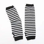 Scene Striped Knit Fingerless Arm Warmers – 32 cm