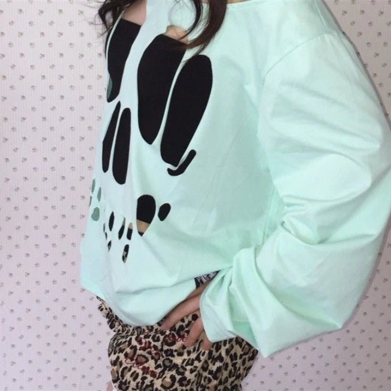 Scene Mint Green Skull Cutout Two-Piece Top Set