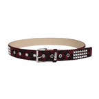 Scene Studded Animal-Print PU Belt with Pin Buckle