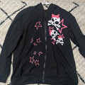Scene Women's Black Skull and Star Zip-Up Hoodie