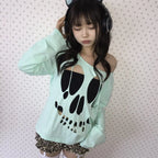 Scene Mint Green Skull Cutout Two-Piece Top Set