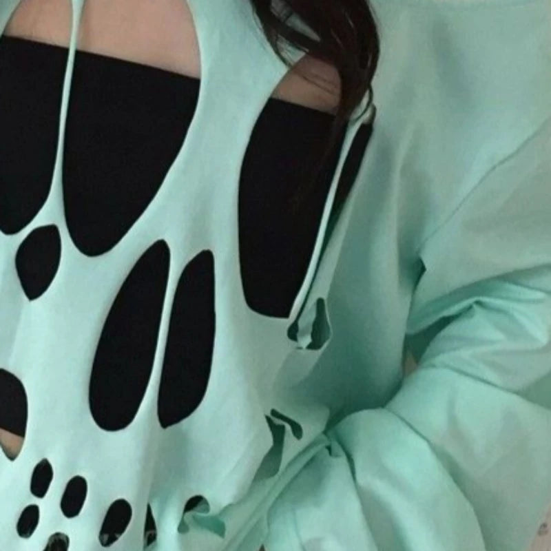 Scene Mint Green Skull Cutout Two-Piece Top Set
