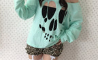 Scene Mint Green Skull Cutout Two-Piece Top Set