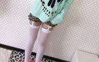 Scene Mint Green Skull Cutout Two-Piece Top Set