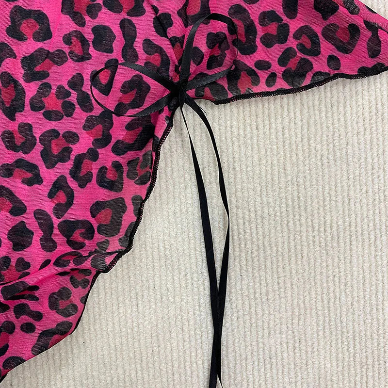 Scene Pink Leopard Print Lace-Trim Camisole Top