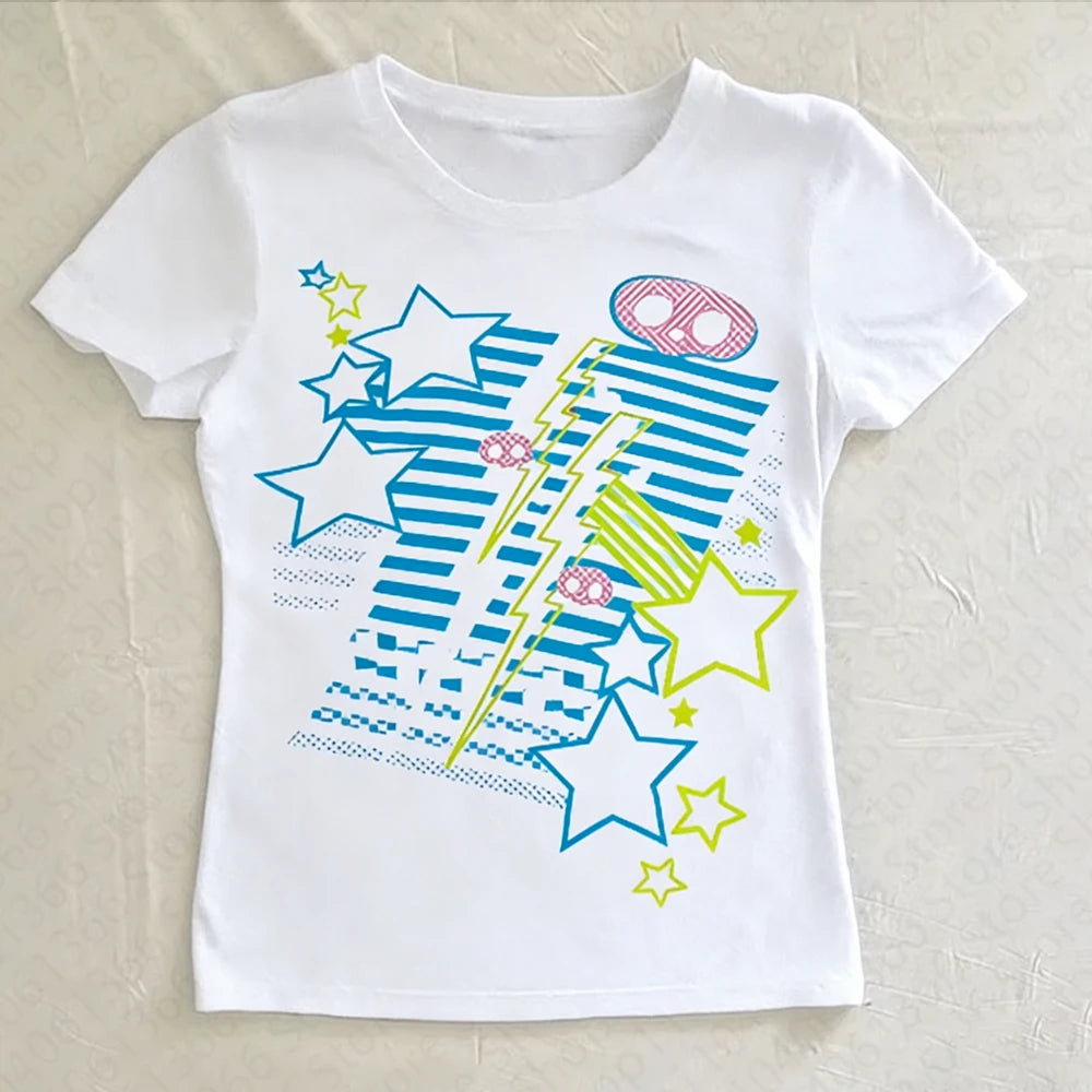 Scene Women’s Geometric Graphic Crew-Neck T-Shirt