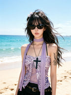 Scene Women's Leopard-Print Lace-Trim Camisole Top