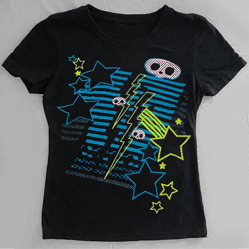 Scene Women’s Geometric Graphic Crew-Neck T-Shirt