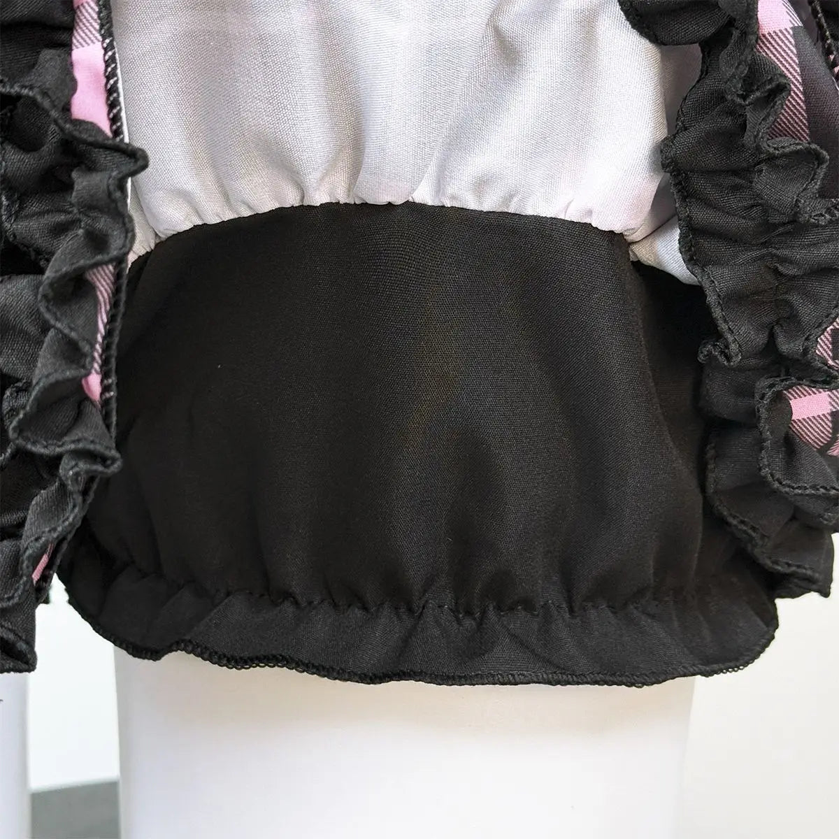 Scene Black and Pink Plaid Ruffle Layered Mini Skirt