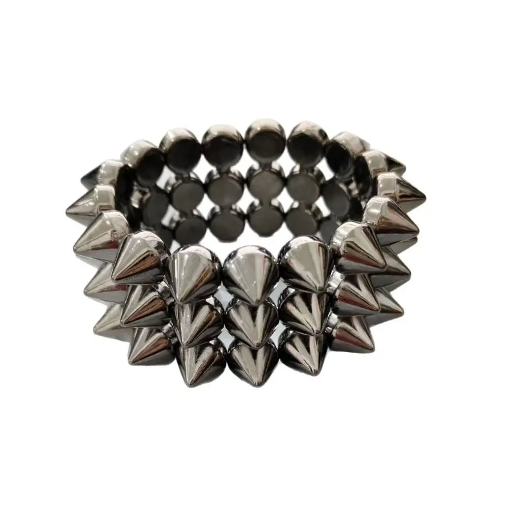 Scene Triple-Layer Studded Spike Bracelet