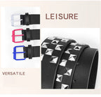 Scene Women's 3.8 cm Studded PU Belt with Metal Buckle