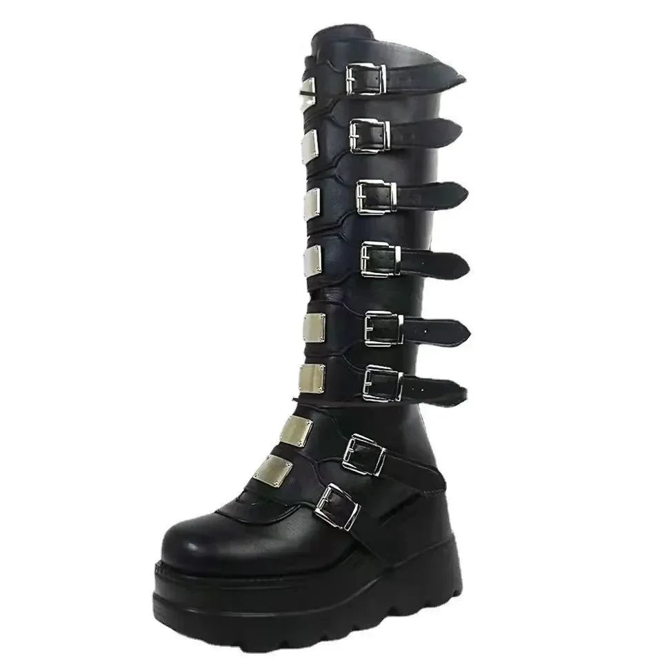 Scene Women's Buckle-Detail Platform Boots