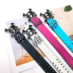 Scene Skull Studded PU Belt with Rivets