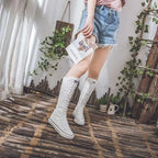 Scene Women's Knee-High Canvas Lace-Up Boots