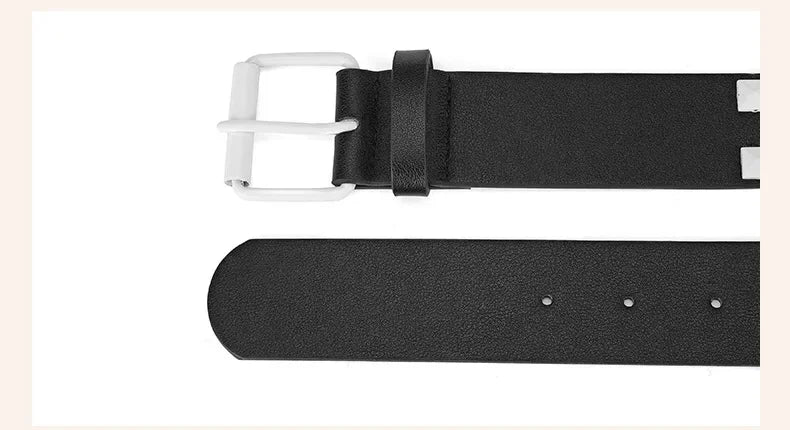 Scene Women's 3.8 cm Studded PU Belt with Metal Buckle