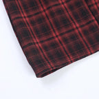 Scene Women's Red Plaid Gothic Mini Dress with Chain Details