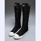 Scene Women's Knee-High Canvas Lace-Up Boots