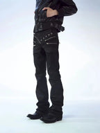 Scene Women's Black Punk Jeans with Zipper Details
