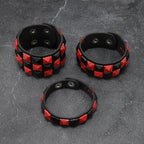 Scene 3-Piece Studded Leather Bracelet Set – Multicolor Punk Wristbands