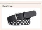 Scene Women's 3.8 cm Studded PU Belt with Metal Buckle