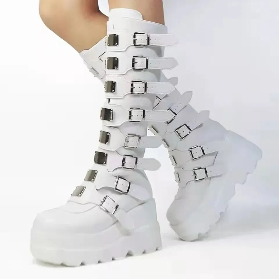 Scene Women's Buckle-Detail Platform Boots
