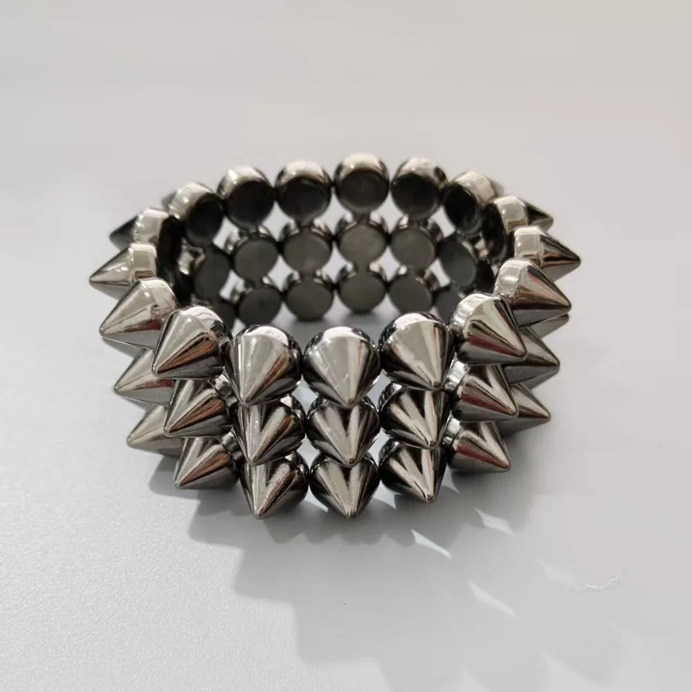Scene Triple-Layer Studded Spike Bracelet