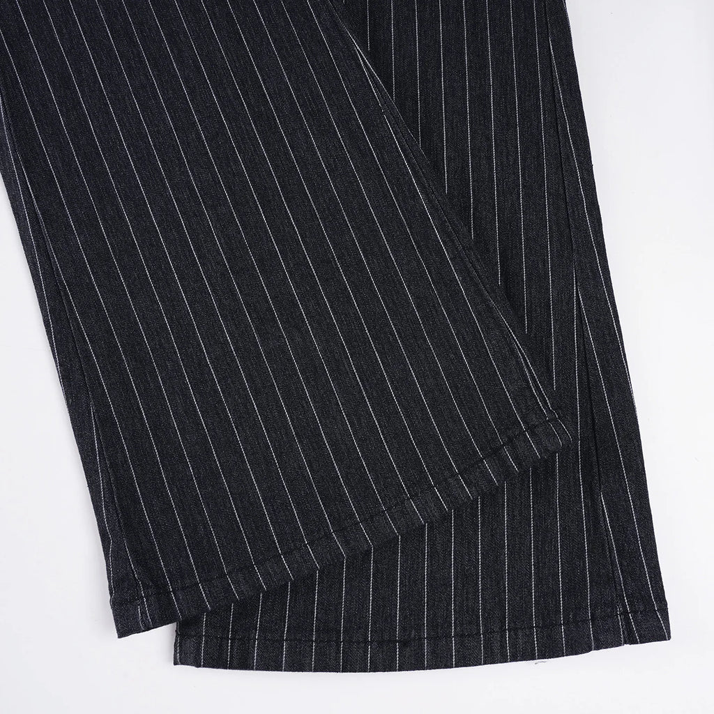 Scene Women’s Black Pinstripe Low-Rise Bootcut Jeans