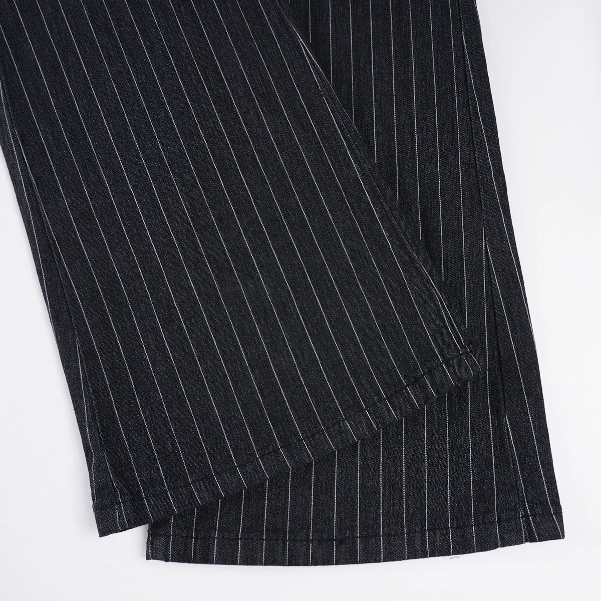 Scene Women’s Black Pinstripe Low-Rise Bootcut Jeans