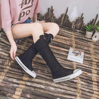 Scene Women's Knee-High Canvas Lace-Up Boots