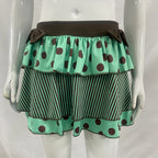 Scene Women's Polka-Dot & Stripe Ruffle Mini Skirt with Bow Waist
