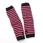 Scene Striped Knit Fingerless Arm Warmers – 32 cm