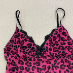 Scene Pink Leopard Print Lace-Trim Camisole Top