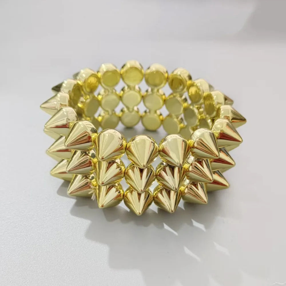 Scene Triple-Layer Studded Spike Bracelet