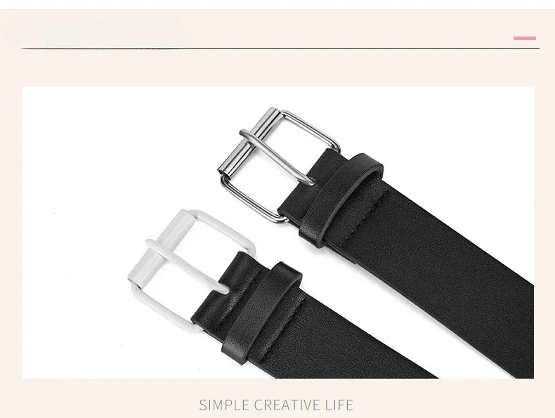 Scene Women's 3.8 cm Studded PU Belt with Metal Buckle