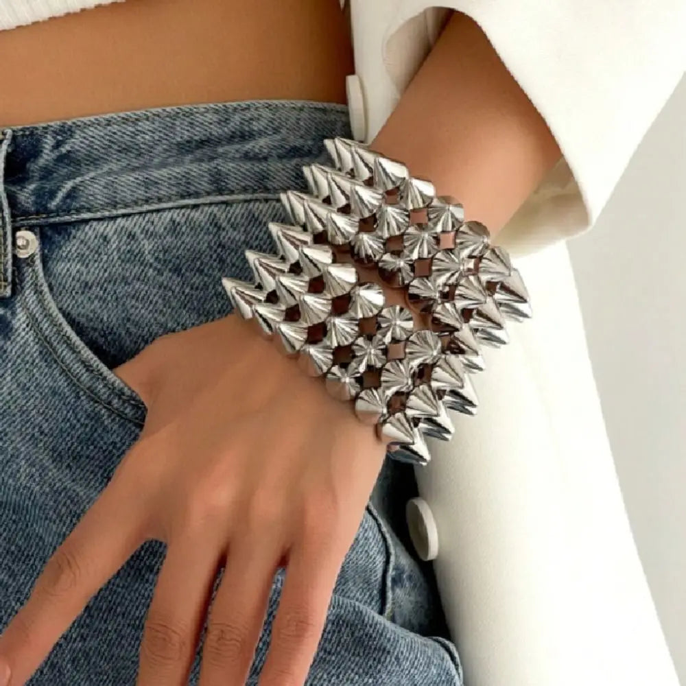 Scene Triple-Layer Studded Spike Bracelet