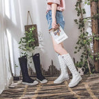 Scene Women's Knee-High Canvas Lace-Up Boots