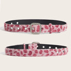 Scene Animal-Print Faux-Fur Belt with Silver Buckle