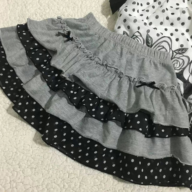 Scene Women's Y2K Polka Dot Ruffle Mini Skirt
