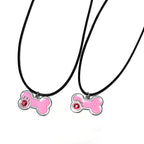Scene Pink Crystal Bone Pendant Necklace