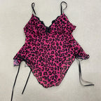 Scene Pink Leopard Print Lace-Trim Camisole Top